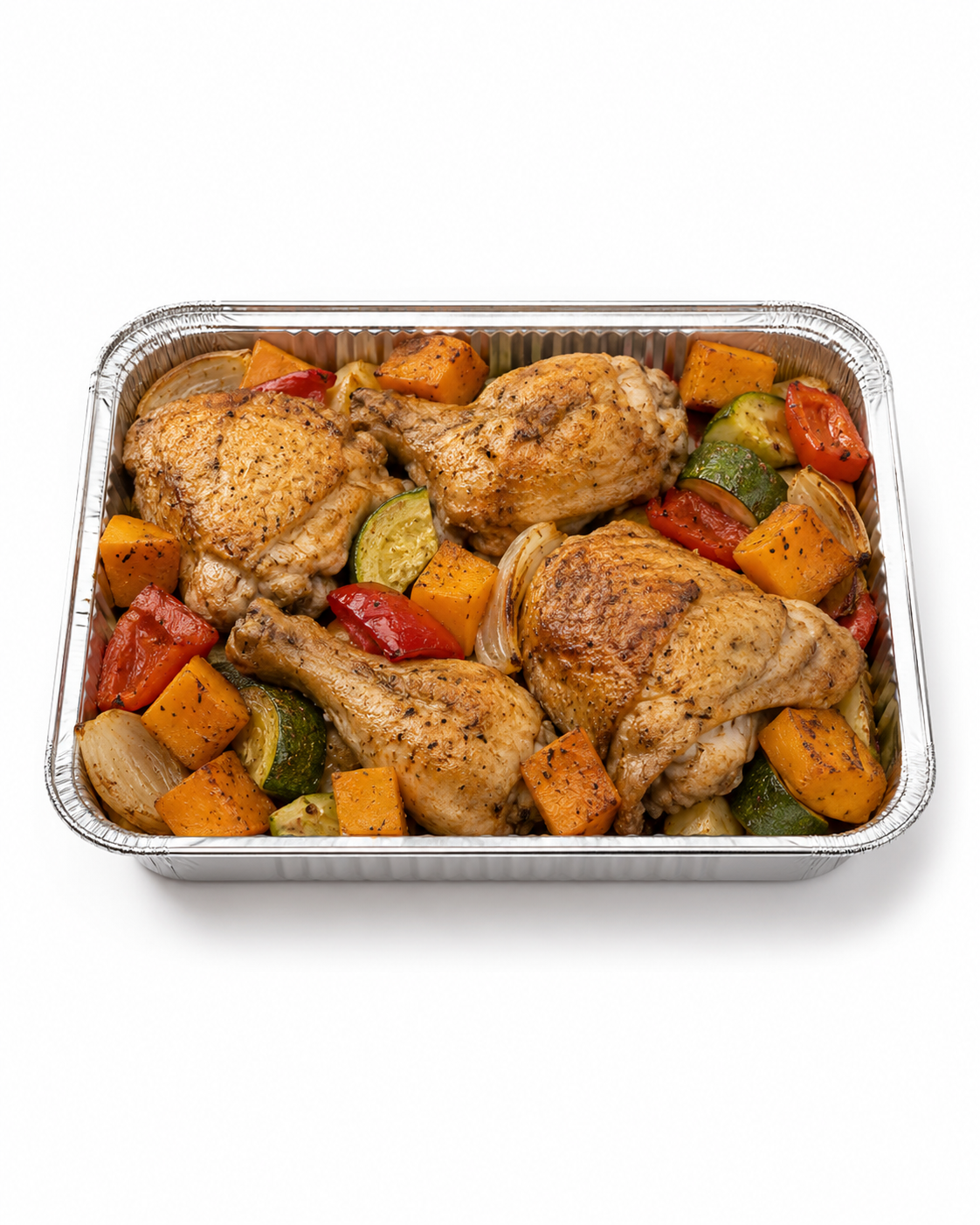 Chicken Drumstick and Thighs with Roast Veg and Rice