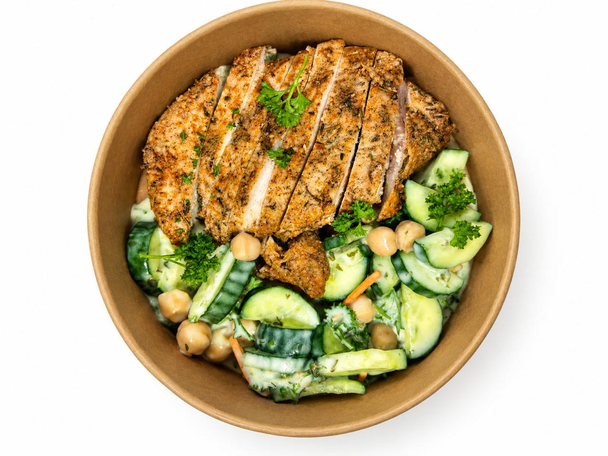 Chicken with Cucumber Salad